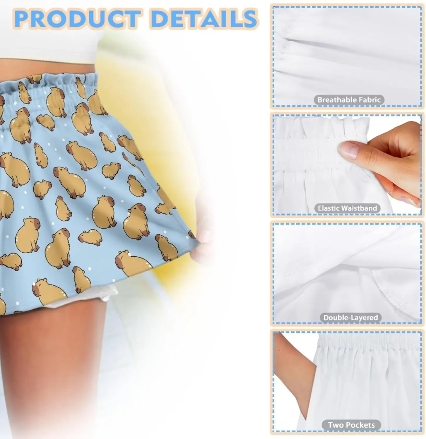 Shorts for Girls 3-16Y Athletic Shorts Summer High Waist Running Shorts Soft Dance Yoga Shorts with Pockets