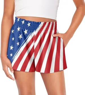 Shorts for Girls 3-16Y Athletic Shorts Summer High Waist Running Shorts Soft Dance Yoga Shorts with Pockets