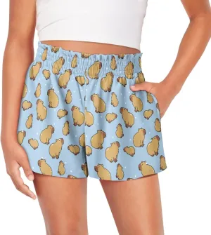 Shorts for Girls 3-16Y Athletic Shorts Summer High Waist Running Shorts Soft Dance Yoga Shorts with Pockets