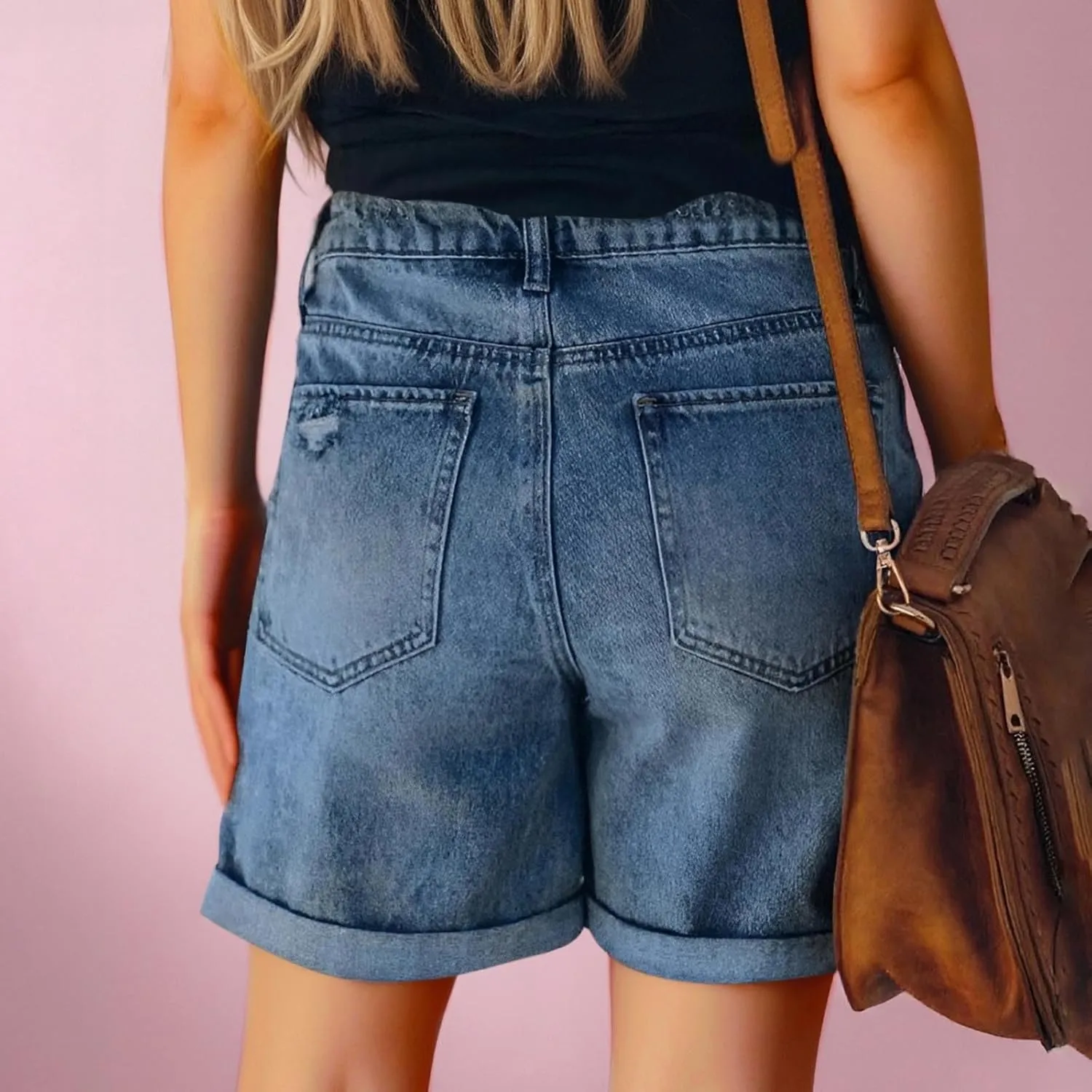Shorts for Women Denim Ripped High Waisted Stretchy Summer Casual Jeans Shorts with Pockets