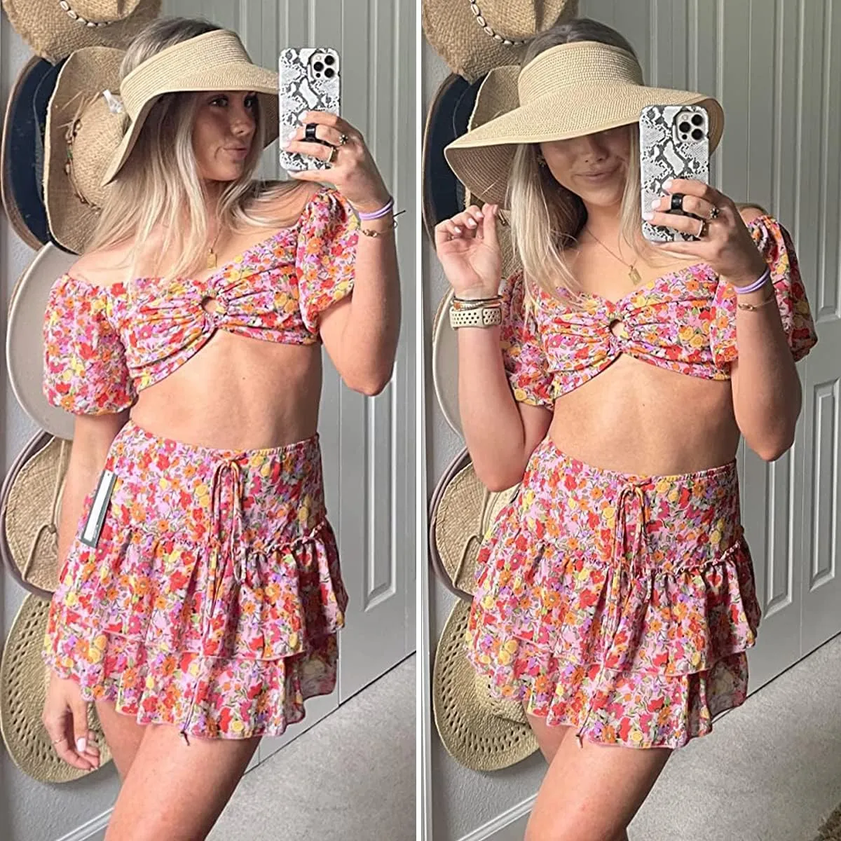 Simplicity Women's Summer Foldable Wide Brim Beach Hats Straw Sun Visor Hats