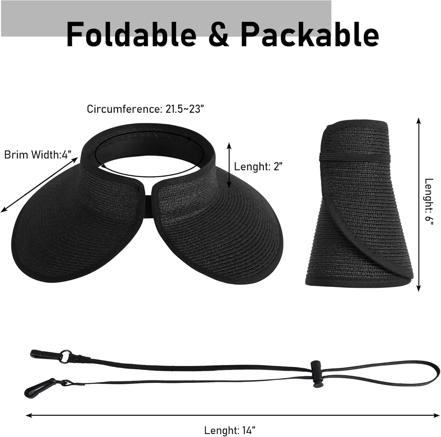 Simplicity Women's Summer Foldable Wide Brim Beach Hats Straw Sun Visor Hats
