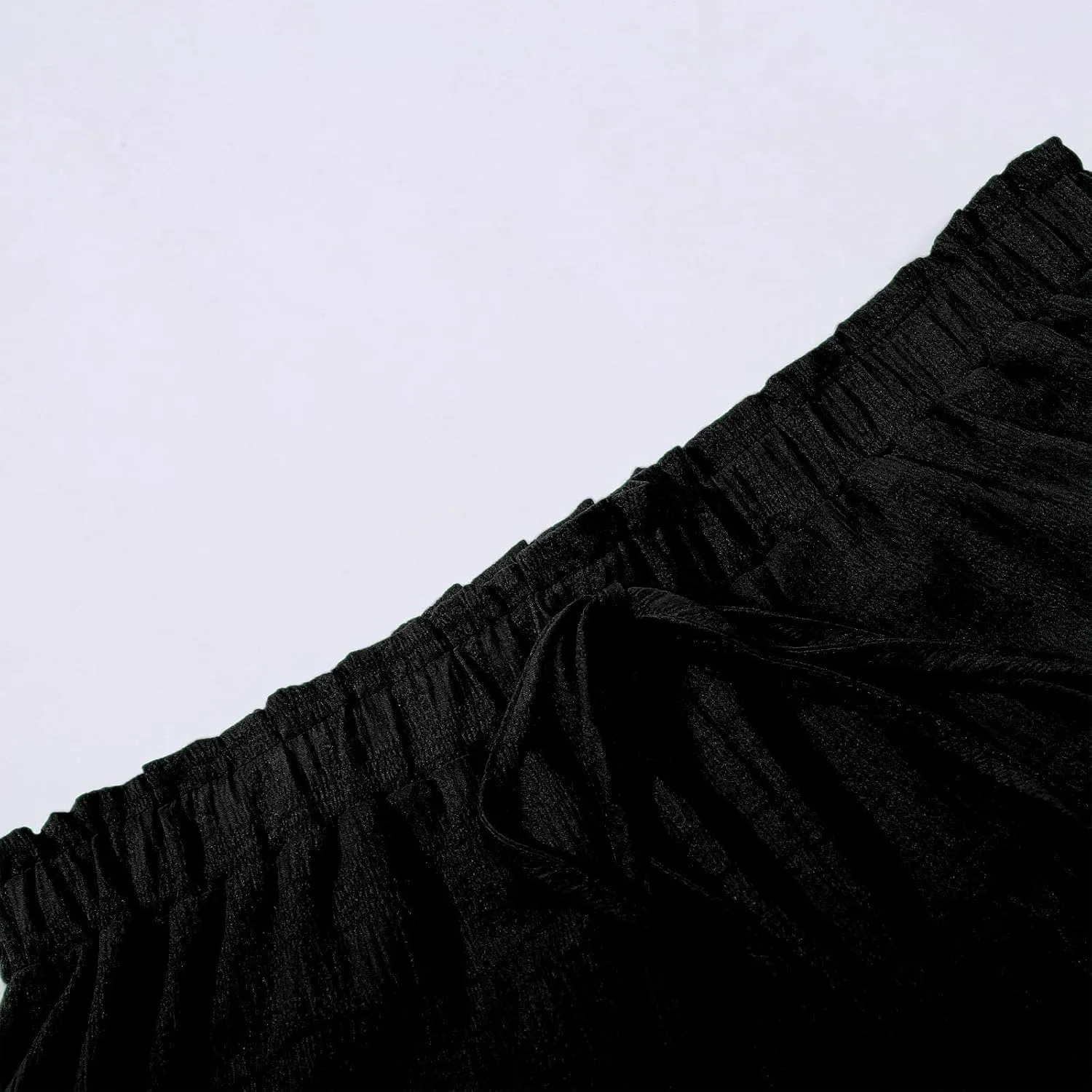 Skirts for Women Trendy Midi Length High Elastic Waist Drawstring Double Ruffle Hem Loose Flowy Casual Short Skirts