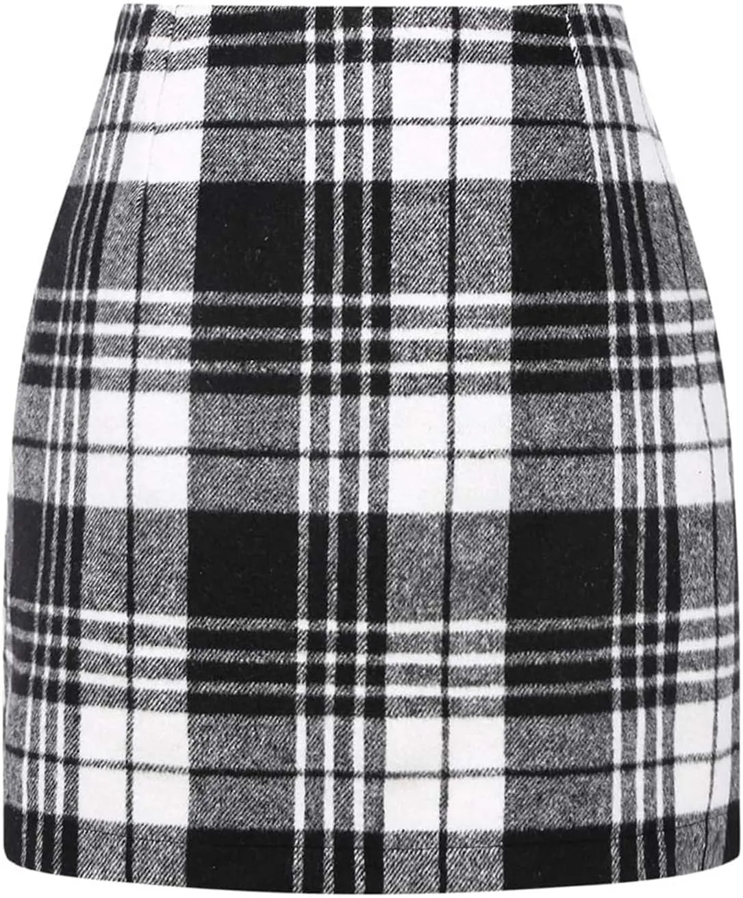Skirts for Women Trendy Plaid Business Workout High Waist Elastic Stretchy Tummy Control Slim Fit Pencil Short Skirts