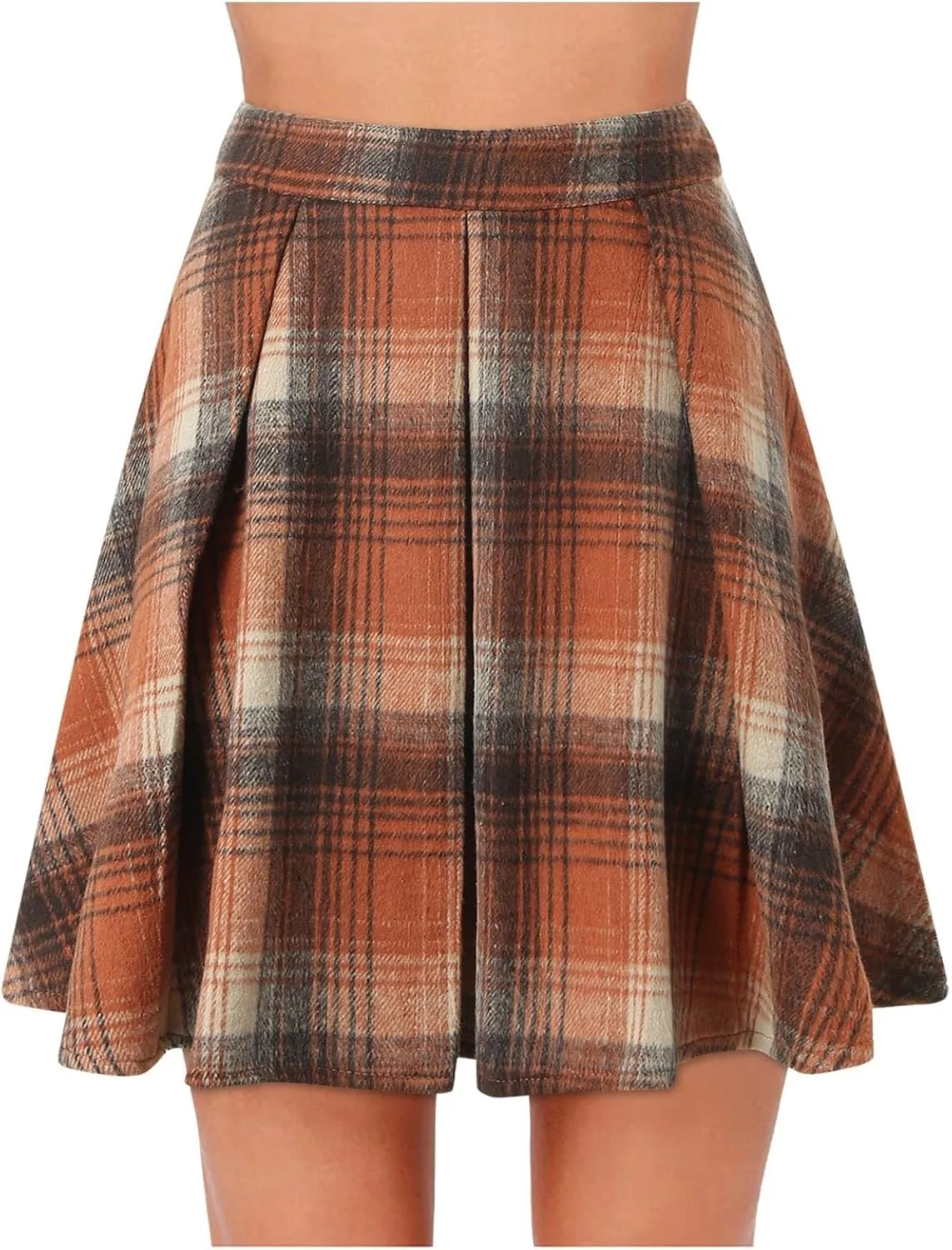 Skirts for Women Trendy Plaid Y2K High Elastic Waist Flowy Ruffles Casual Pleated Short Skirts for Summer Streetwear