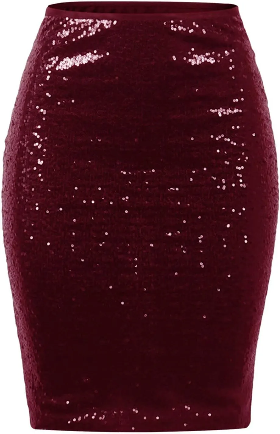 Skirts for Women Trendy Sequin High Elastic Waist Slim Fit Midi Length Pencil A-Line Skirts Fashion Clubwear