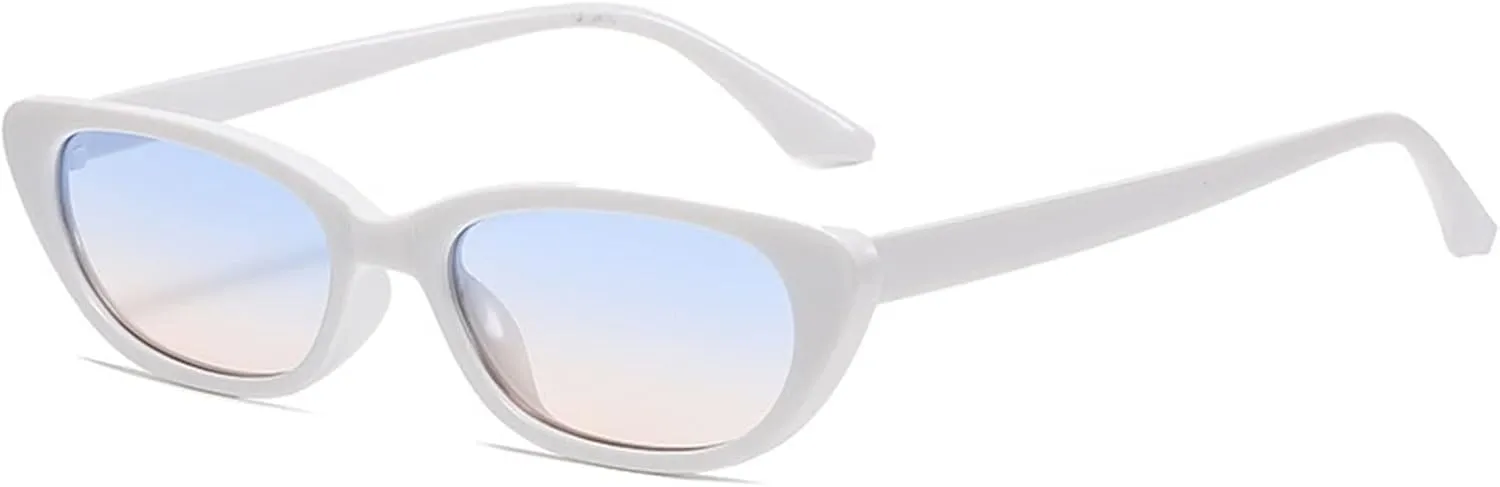 Small Frame Cat-Eye Hip-hop Sunglasses Outdoor Street Photography Shade (Color : F, Size : Medium)