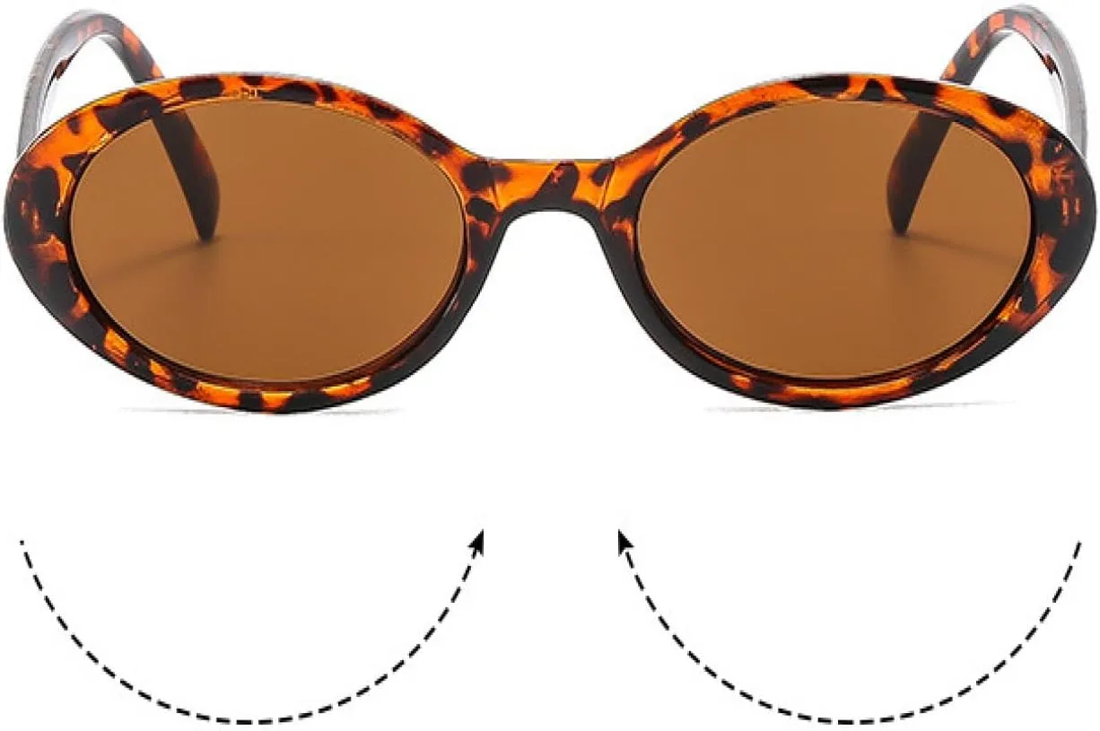 Small Oval Sunglasses Women Men Trendy Vintage Cat Eye Sun Glasses Female Leopard Black Punk Eyewear Uv400
