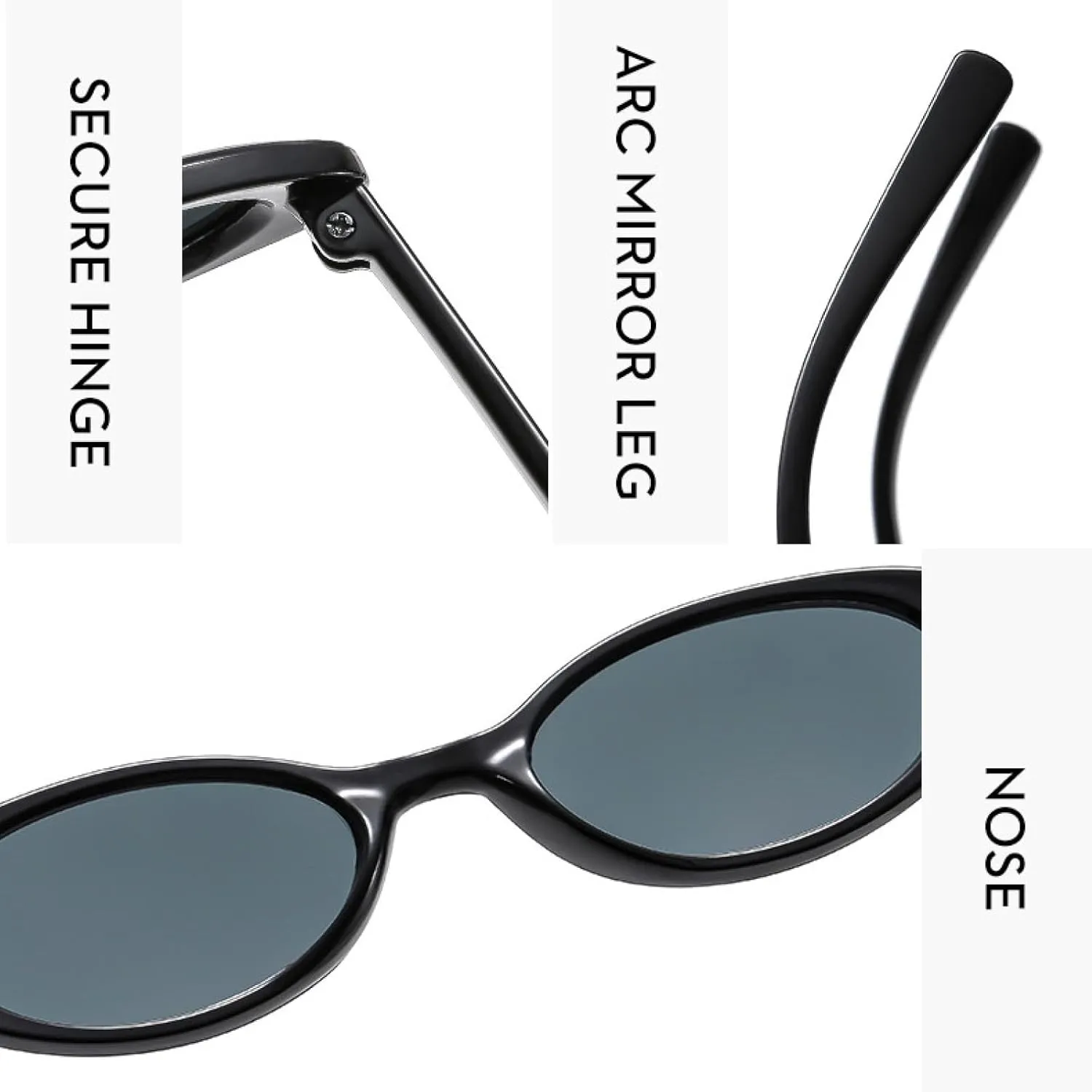 Small Sunglasses Women Men Trendy Vintage Cat Eye Sun Glasses Female Black Punk Eyewear Uv400