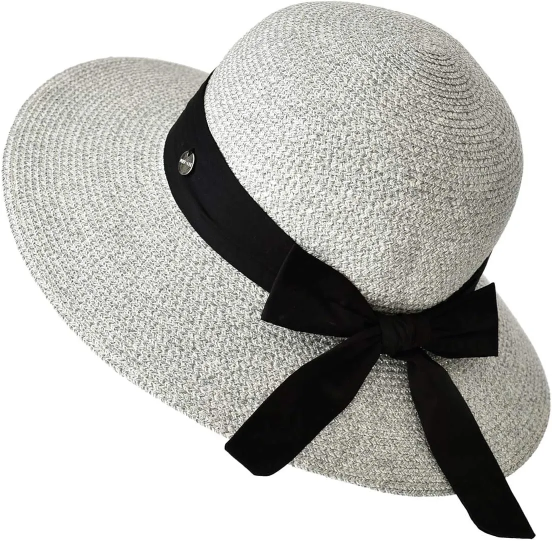 SOMALER Womens Straw Sun Hats Wide Brim Foldable Beach Hats UV UPF 50  Summer Sun Travel Hat for Women