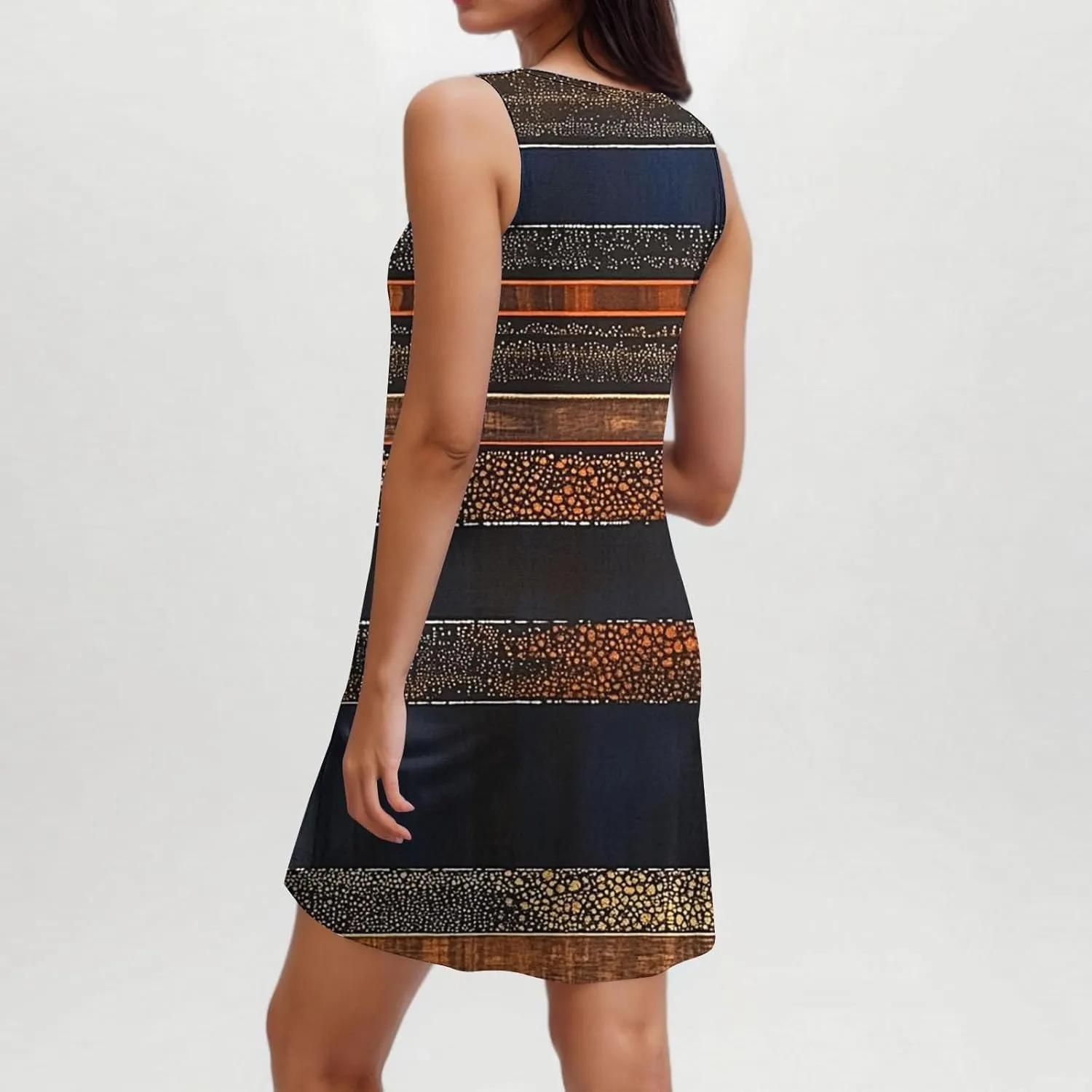 Spring Dresses for Women 2025 Sleeveless Crewneck Floral Short Dress Floral Printed Sundresses Shift Dress