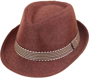 Straw Fedora Sun Hat for Kids Roll Up Short Brim Trilby Hat Panama Beach Hat Boys Girls Short Brim Straw Sunhat
