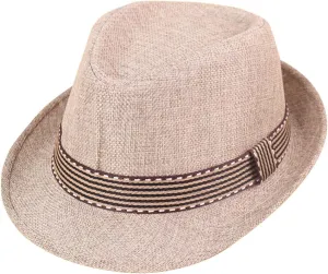 Straw Fedora Sun Hat for Kids Roll Up Short Brim Trilby Hat Panama Beach Hat Boys Girls Short Brim Straw Sunhat
