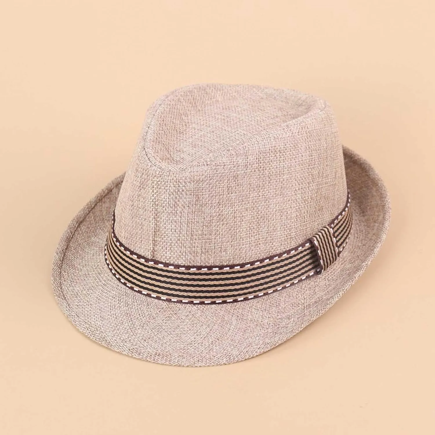 Straw Fedora Sun Hat for Kids Roll Up Short Brim Trilby Hat Panama Beach Hat Boys Girls Short Brim Straw Sunhat