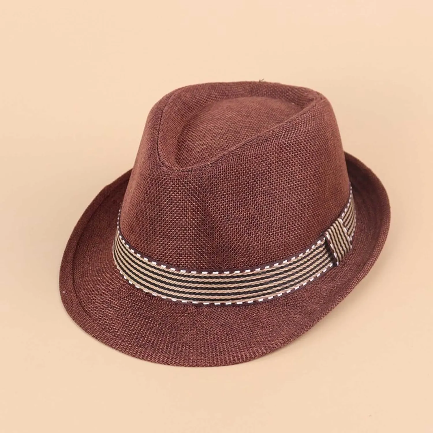 Straw Fedora Sun Hat for Kids Roll Up Short Brim Trilby Hat Panama Beach Hat Boys Girls Short Brim Straw Sunhat