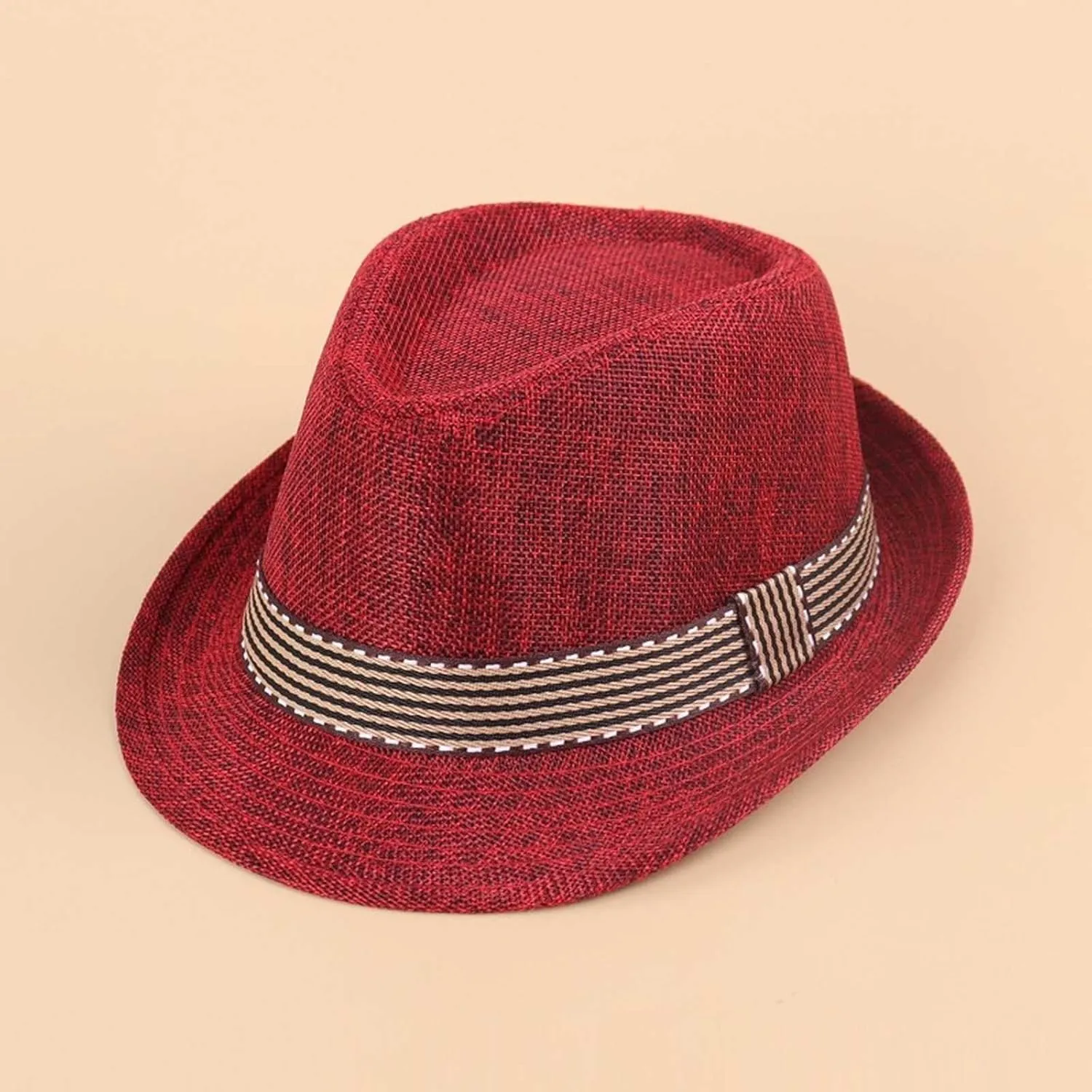 Straw Fedora Sun Hat for Kids Roll Up Short Brim Trilby Hat Panama Beach Hat Boys Girls Short Brim Straw Sunhat