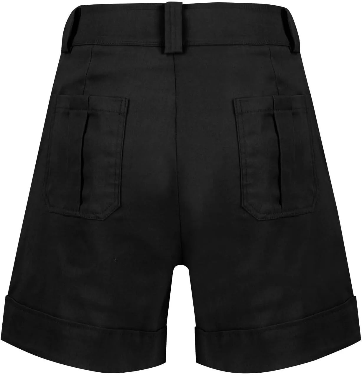 Stretch Twill Shorts Women Elastic High Waisted Denim Shorts Pull On Chino Shorts Summer Bermuda Shorts with Pockets