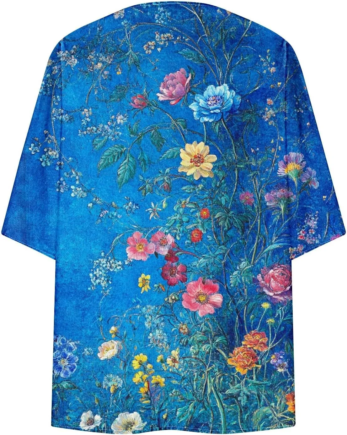Summer Cardigans for Women Lightweight Beach Cover Ups Loose Floral 3/4 Sleeve Boho Kimono Vacation Outfits