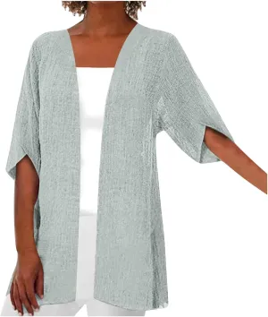 Summer Cardigans for Women Trendy Lightweight Casual Half Sleeve Kimono Cardigan Beach Vacation Plus Size Blouse