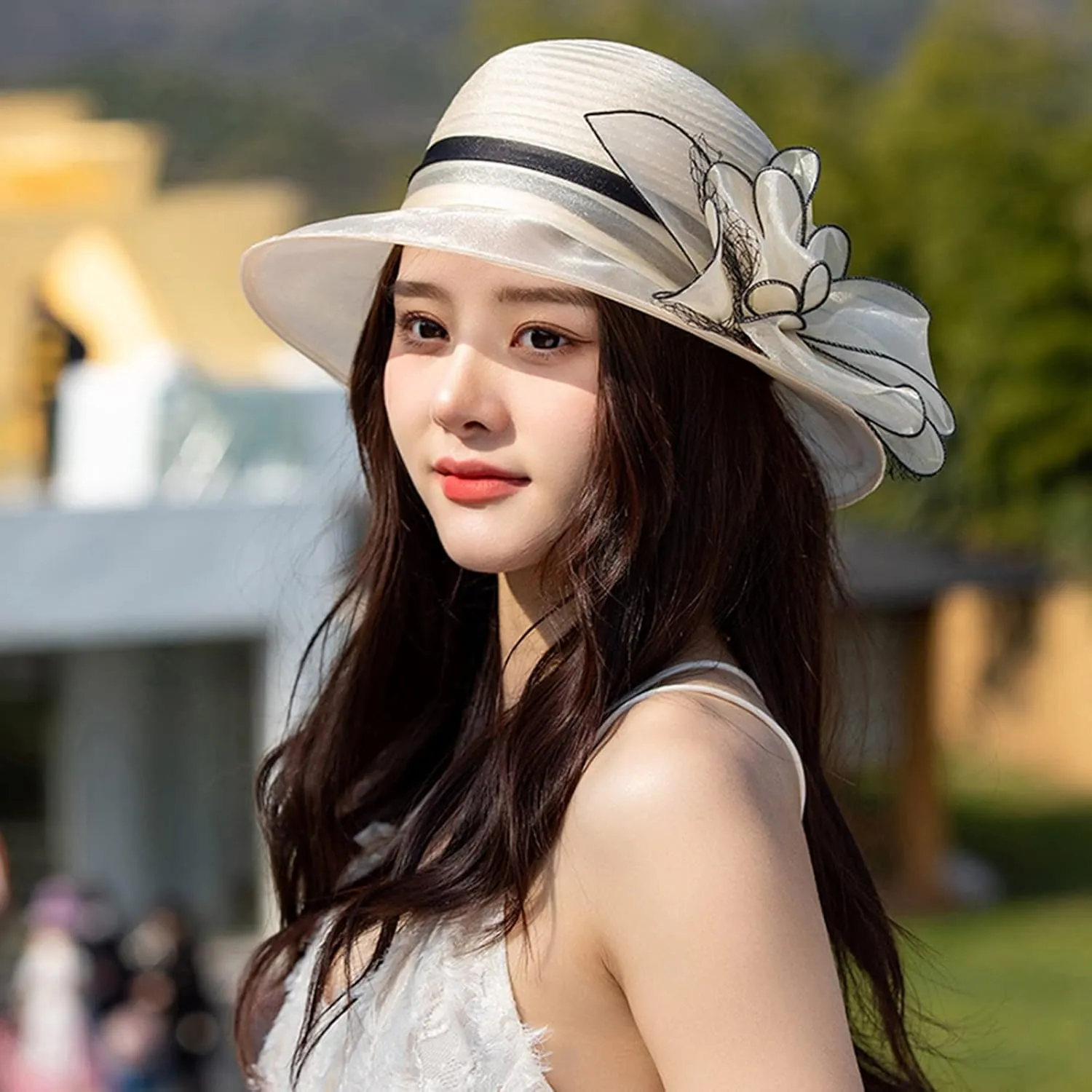 Summer Party Summer Hat for Women Fascinators Bridal Tea Party Hat Sun Beach Cap with Flower