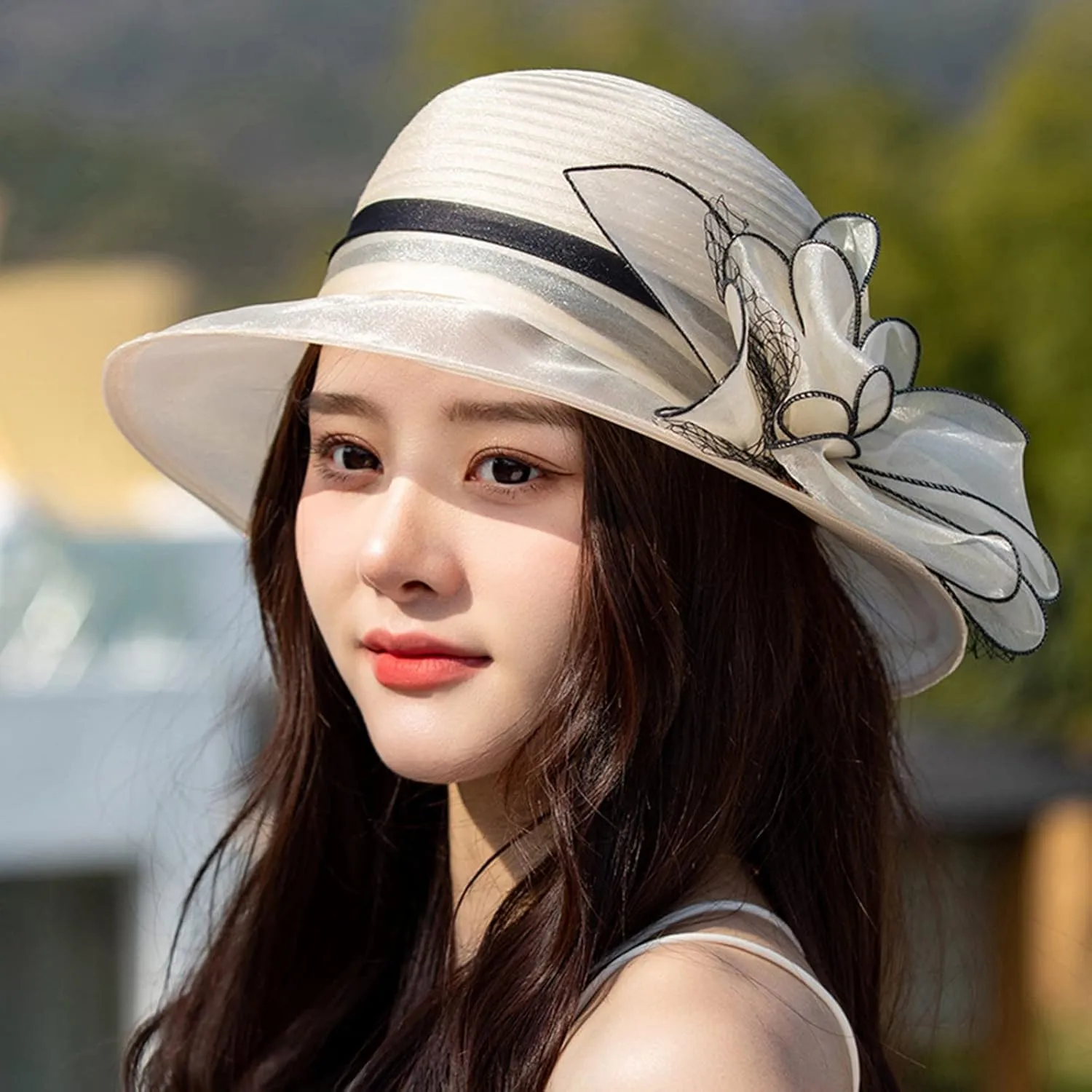 Summer Party Summer Hat for Women Fascinators Bridal Tea Party Hat Sun Beach Cap with Flower