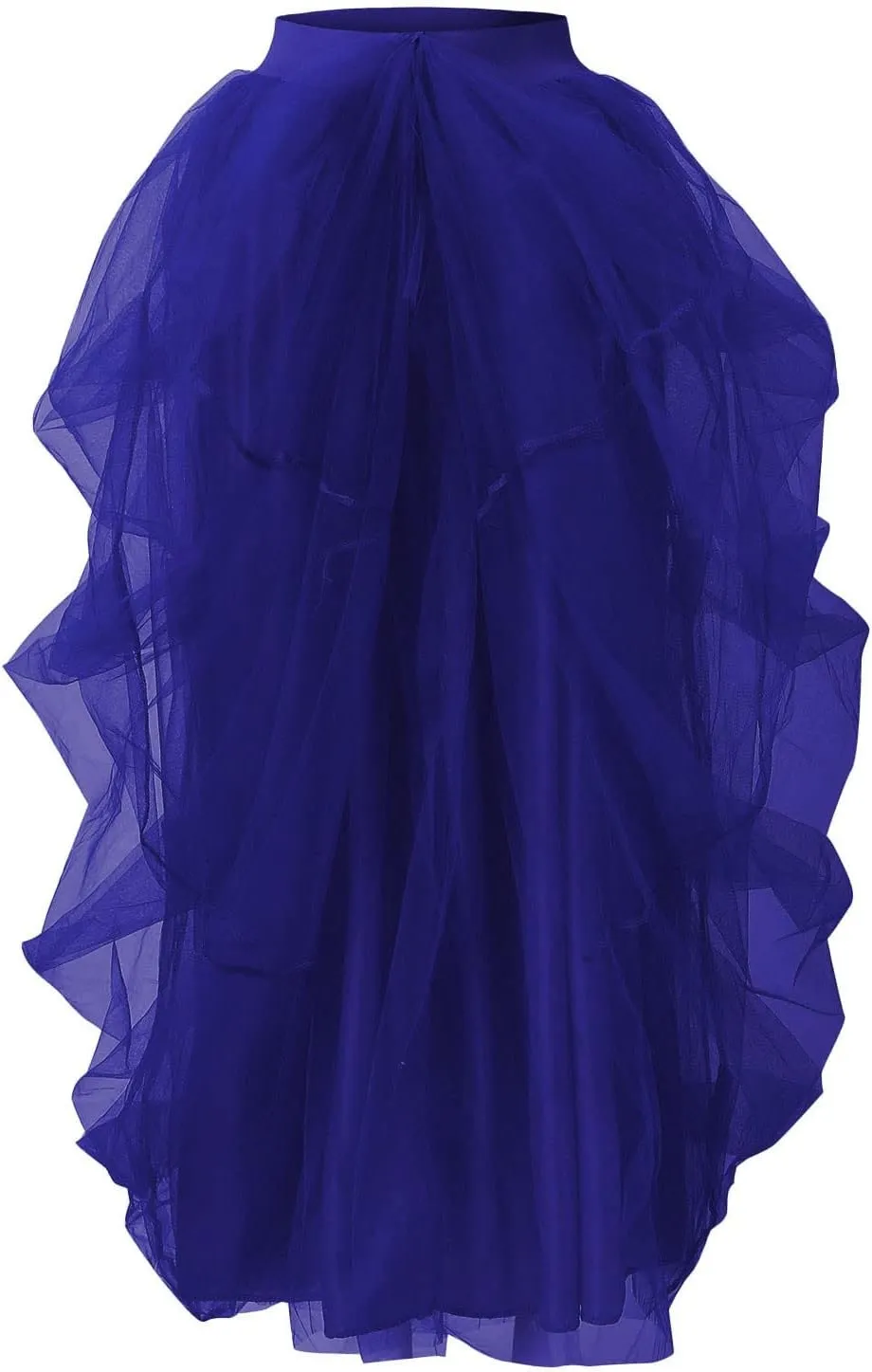 Summer Skirt for Women Party Dance Trendy Sheer Loose Fit High Elastic Waist Ruffle Hem Long Mesh Skirts Dress Clubwear
