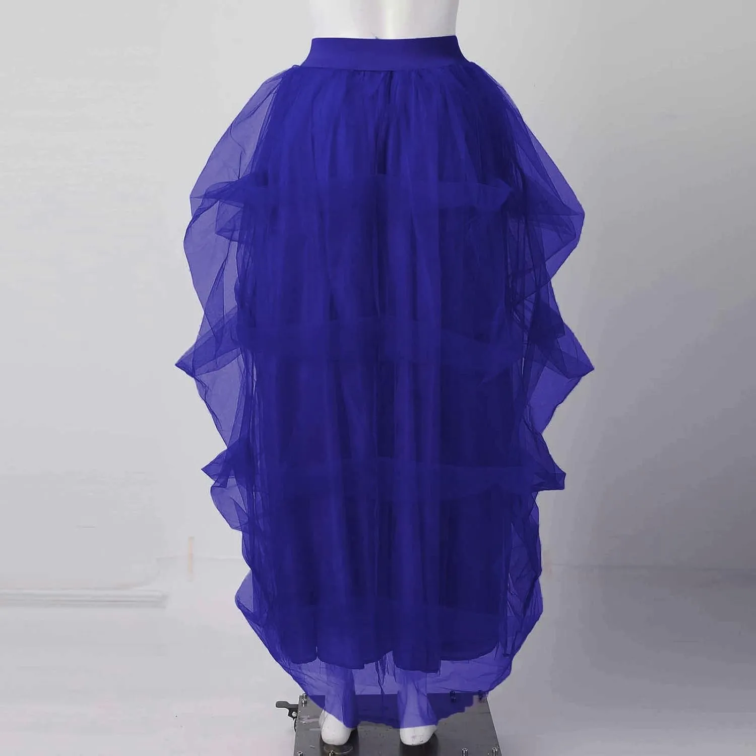 Summer Skirt for Women Party Dance Trendy Sheer Loose Fit High Elastic Waist Ruffle Hem Long Mesh Skirts Dress Clubwear