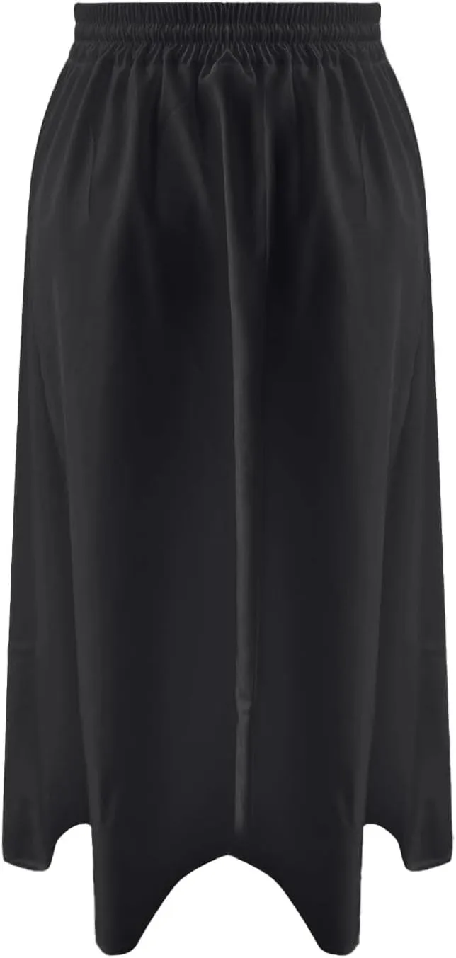 Summer Skirts for Women Trendy High Elastic Waist Loose Drawstring Solid A-Line Midi Shirts for Vacation Streetwear