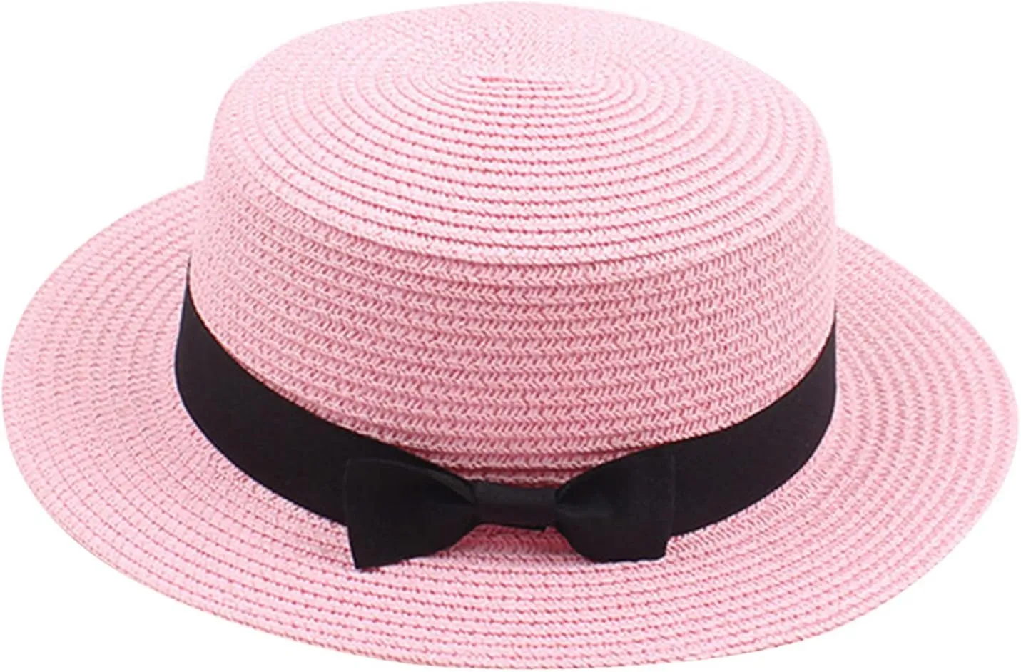 Summer Straw Hat Fedora Hats for Kids Girl Flat Top Hats Pork Pie Hat Wide Brim Church Hat Boater Cap