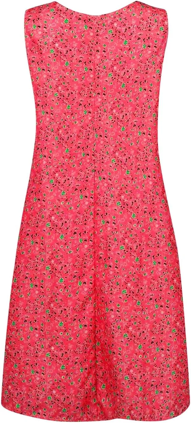 Sun Dresses Women Tank Top Dress Casual Summer Vacation Dress Short Dress Sleeveless Fashion Floral Dress with Pockets