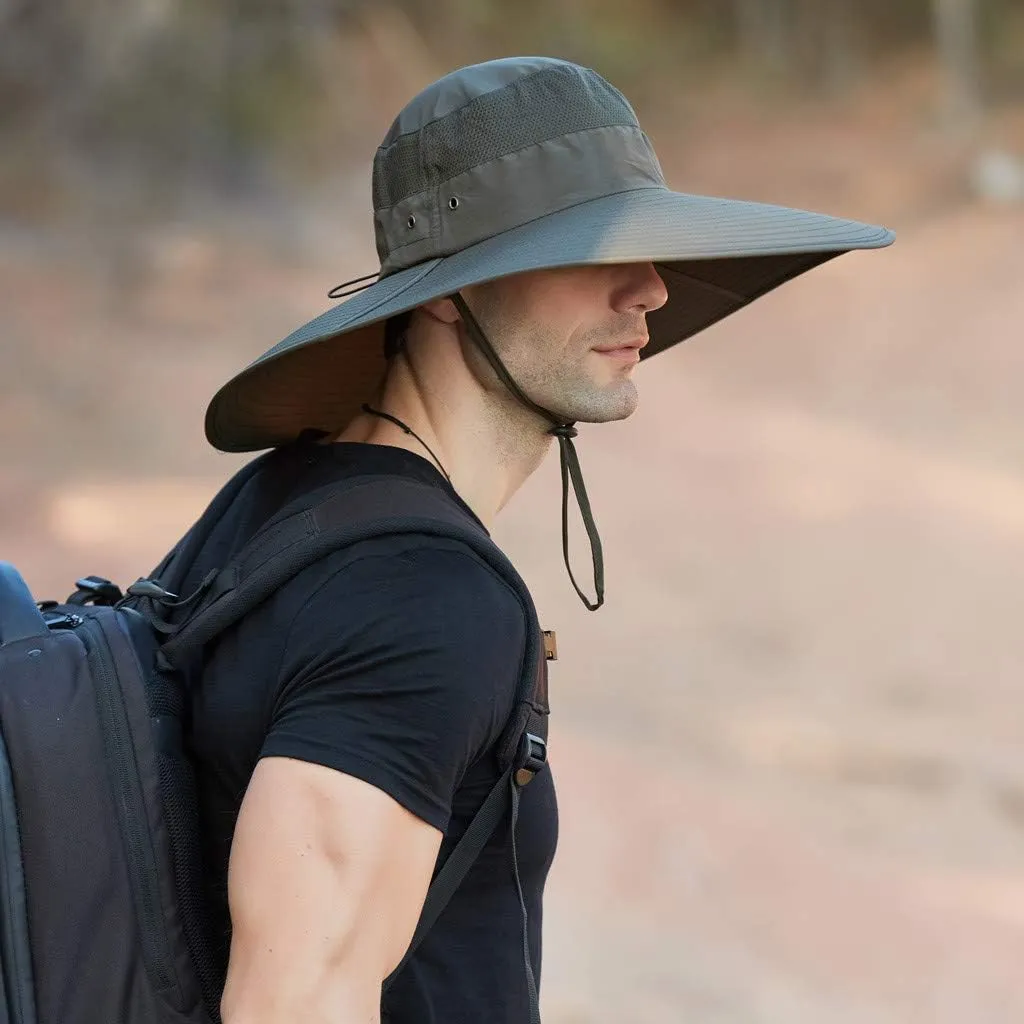 Sun Hats for Women Men Gardening Hat Wide Brim Beach Sun Breathable Cotton Summer Hat with Fold-Up Brim