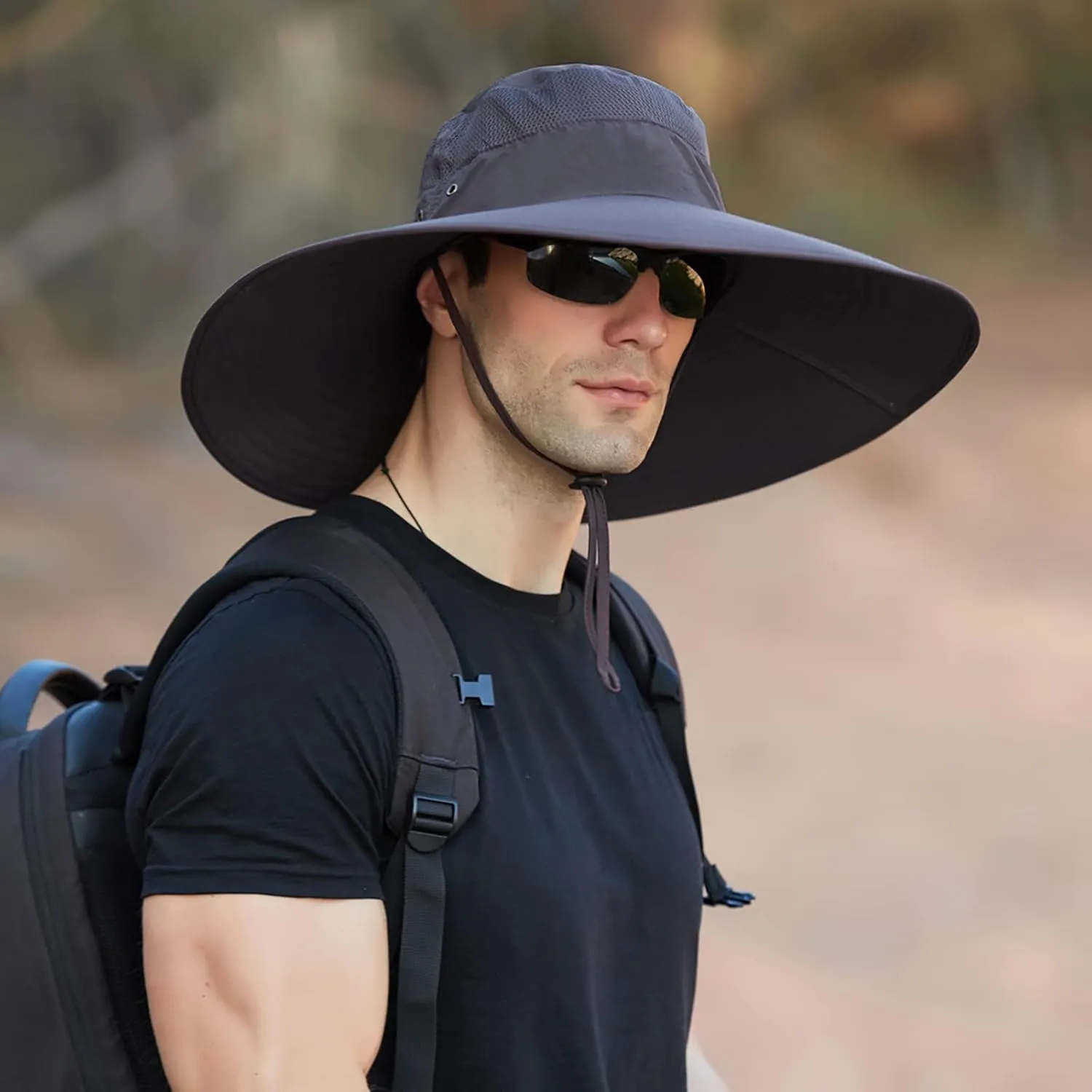 Sun Hats for Women Men Gardening Hat Wide Brim Beach Sun Breathable Cotton Summer Hat with Fold-Up Brim