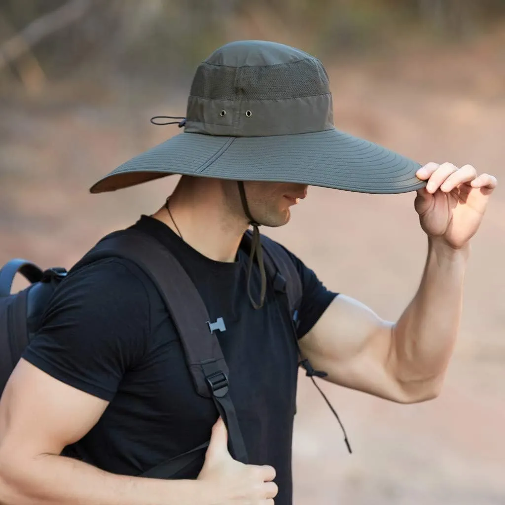 Sun Hats for Women Men Gardening Hat Wide Brim Beach Sun Breathable Cotton Summer Hat with Fold-Up Brim