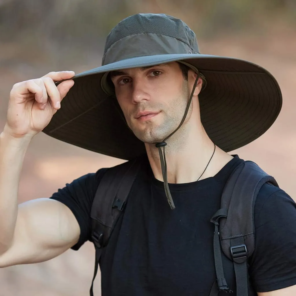 Sun Hats for Women Men Gardening Hat Wide Brim Beach Sun Breathable Cotton Summer Hat with Fold-Up Brim