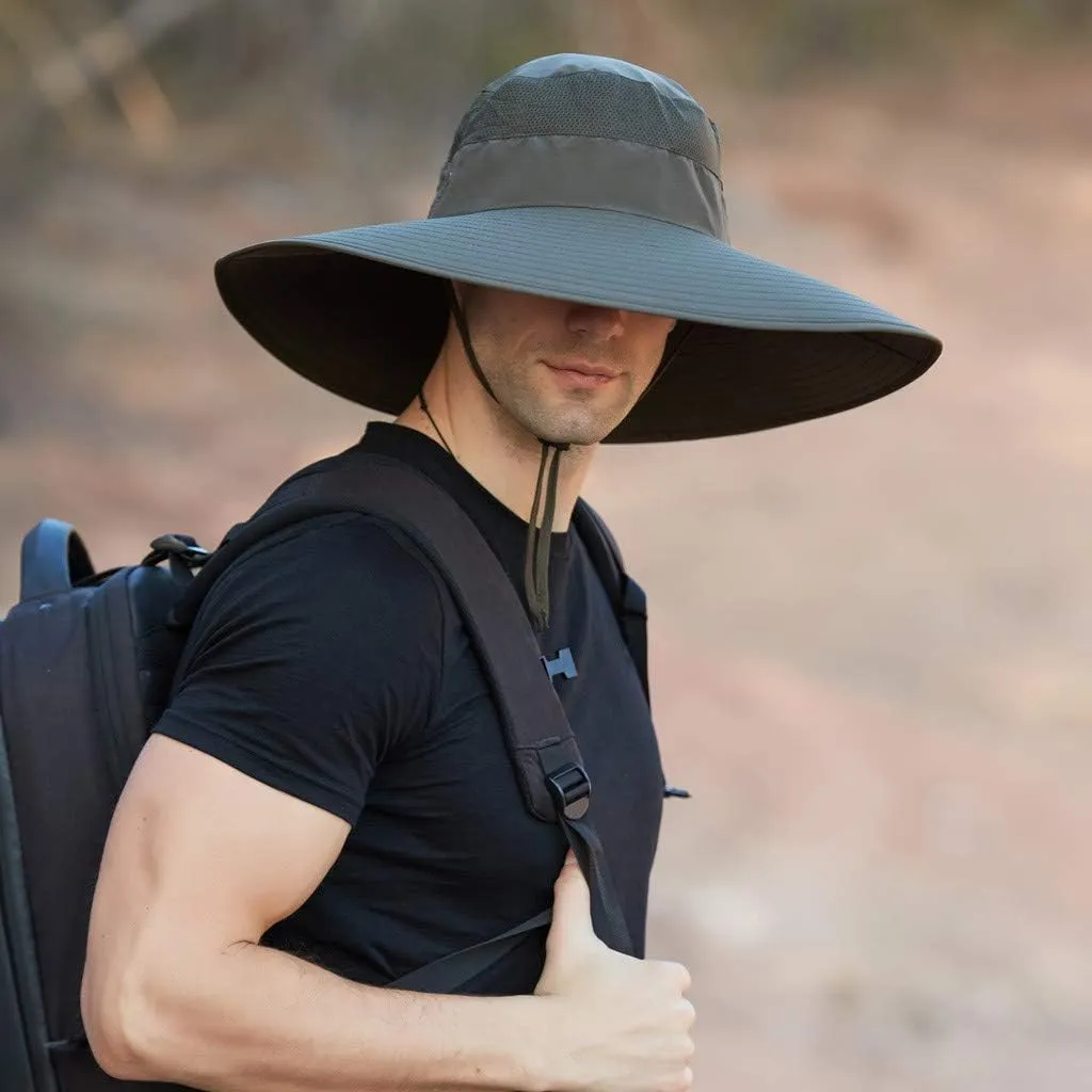 Sun Hats for Women Men Gardening Hat Wide Brim Beach Sun Breathable Cotton Summer Hat with Fold-Up Brim