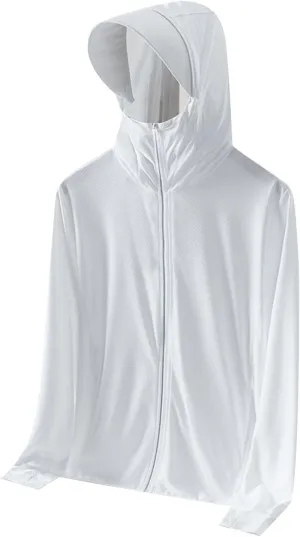 Sun Shirts for Men Casual Fishing Shirts UPF 50  Sun Protection Hoodie Hooded Long Sleeve UV Hiking T-Shirt with Mask