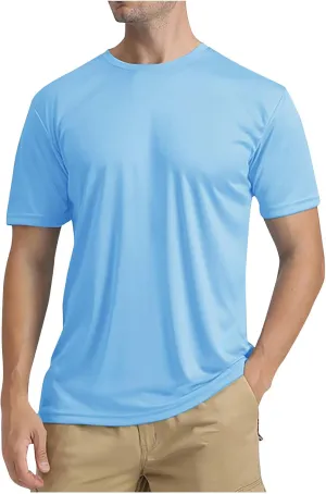 Sun Shirts for Men UPF 50  Beach Fishing T-Shirts SPF UV Swim Shirt Rash Guard Short Sleeve Quick Dry Athletic Shirts