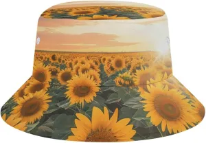 Sunflower Bucket Hat Summer Sun Hat Fishing Cap for Men Women for Beach