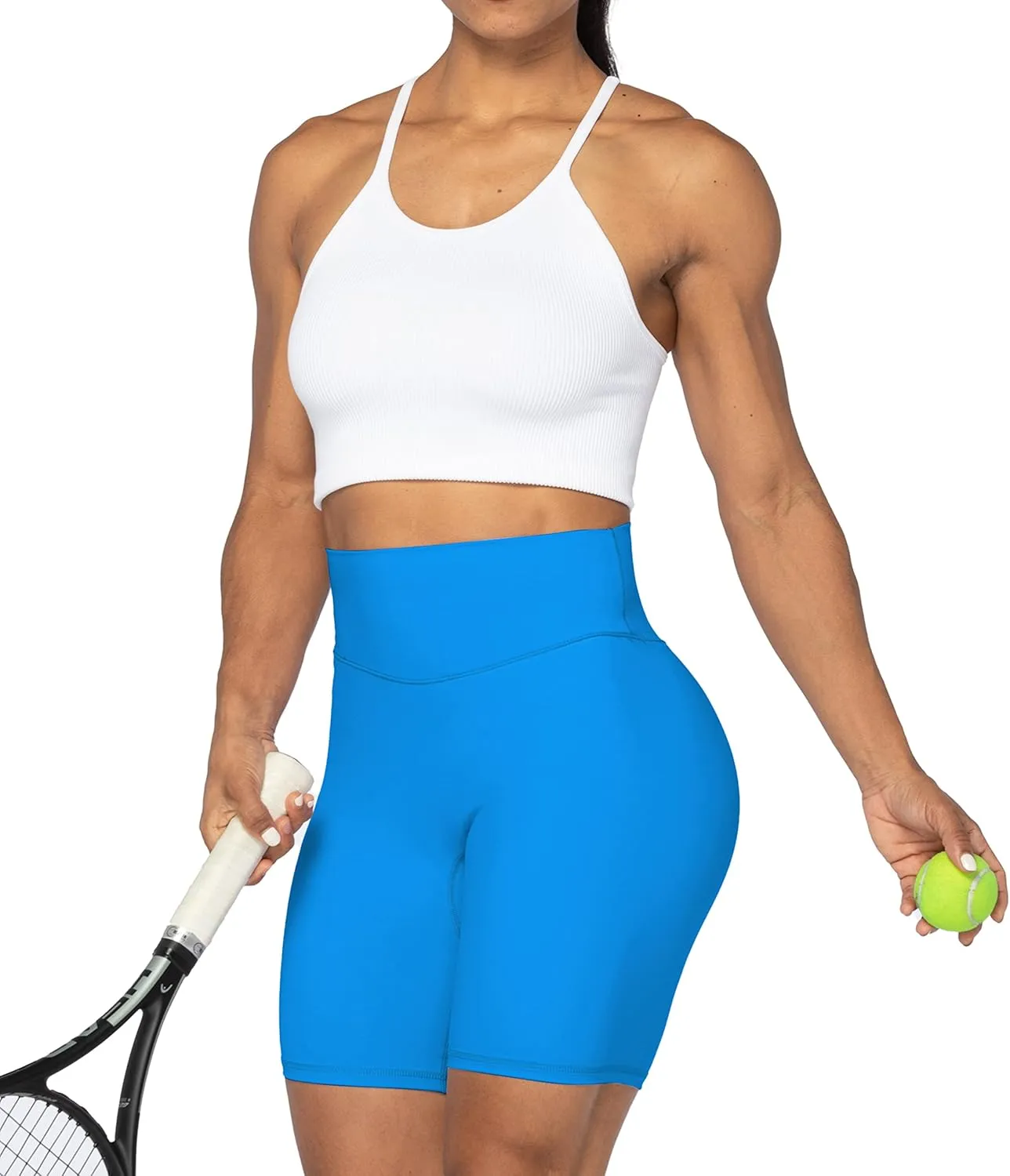 Sunzel No Front Seam High Waist Biker Shorts for Women, Squat Proof Yoga Workout Gym Bike Shorts