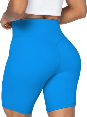 Sunzel No Front Seam High Waist Biker Shorts for Women, Squat Proof Yoga Workout Gym Bike Shorts
