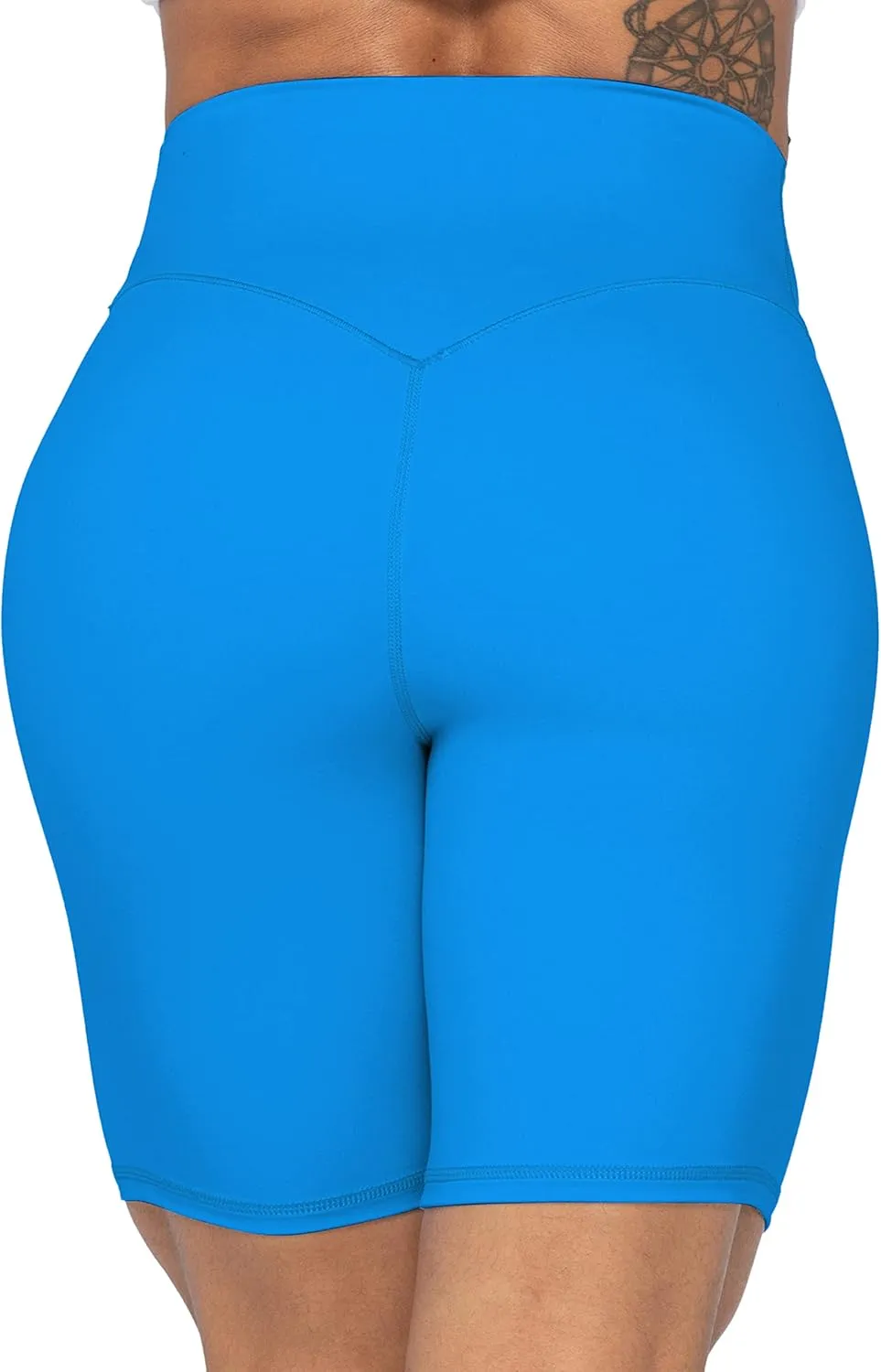 Sunzel No Front Seam High Waist Biker Shorts for Women, Squat Proof Yoga Workout Gym Bike Shorts