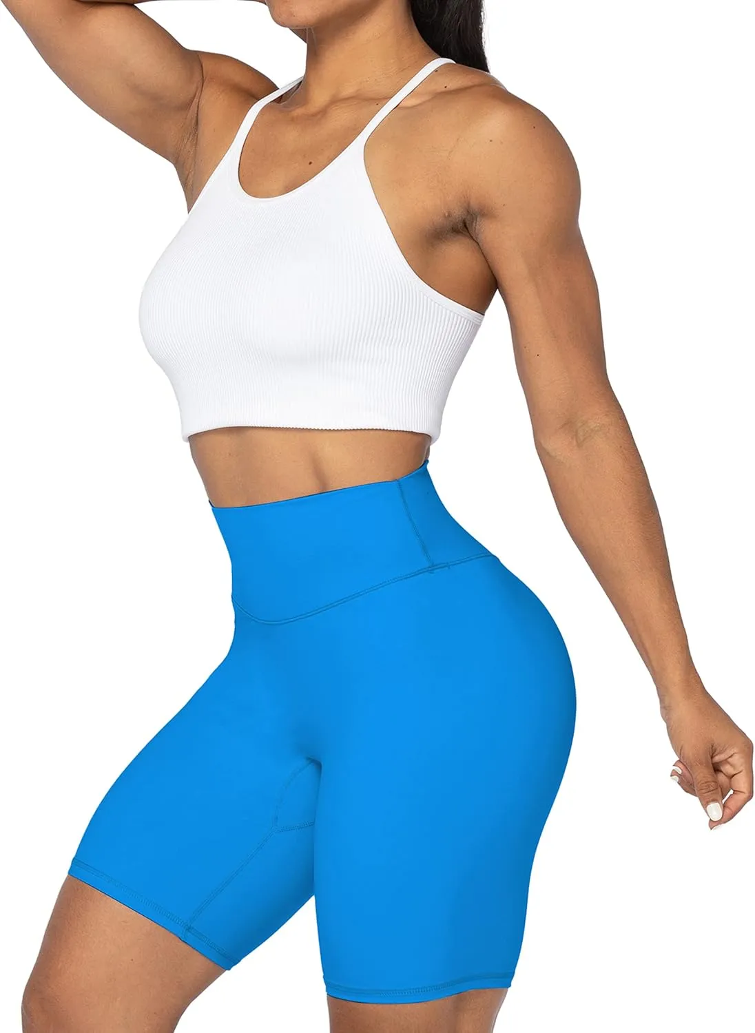 Sunzel No Front Seam High Waist Biker Shorts for Women, Squat Proof Yoga Workout Gym Bike Shorts