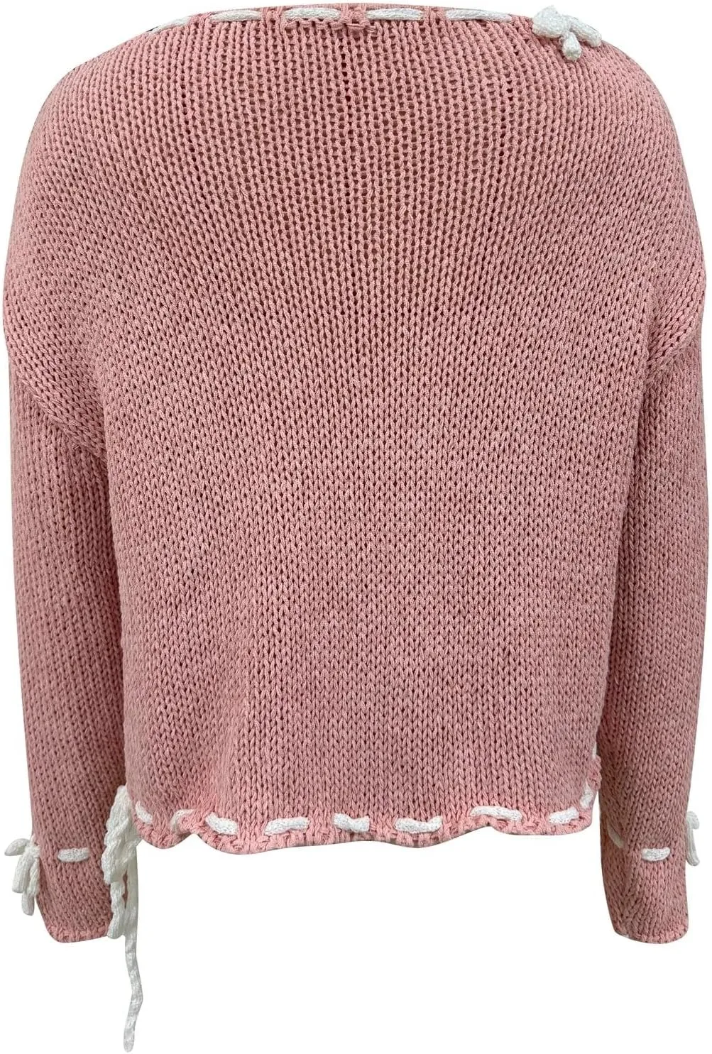 Sweater for Women Cable Knit Round Neck Solid Color Long Sleeve Casual Lightweight Soft Sweaters Tops