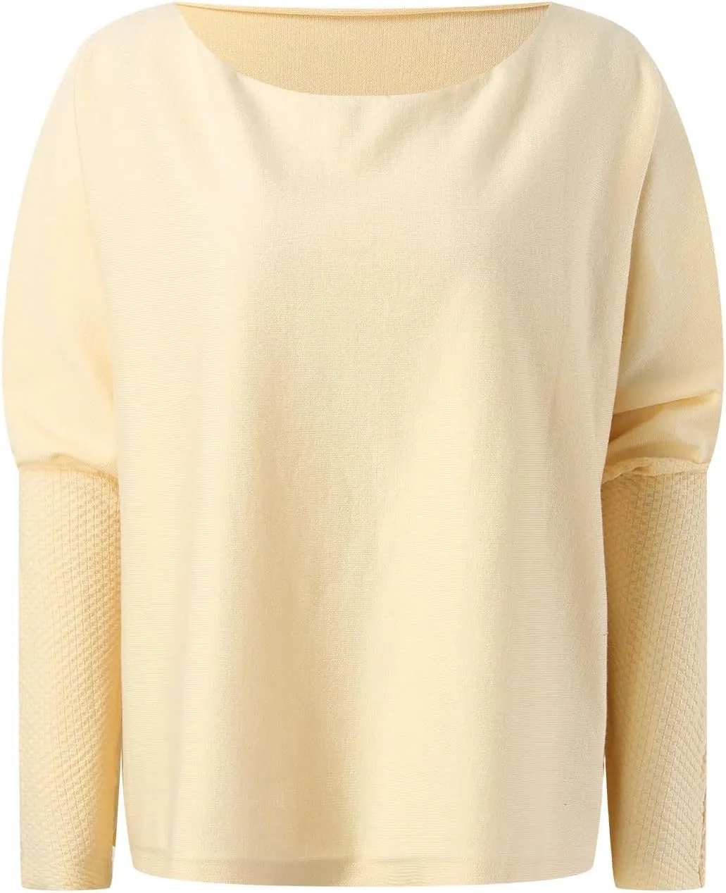 Sweaters for Women Cable Knit Solid Color Boat Neck Batwing Sleeve Loose Fit Casual Soft Pullover Tops