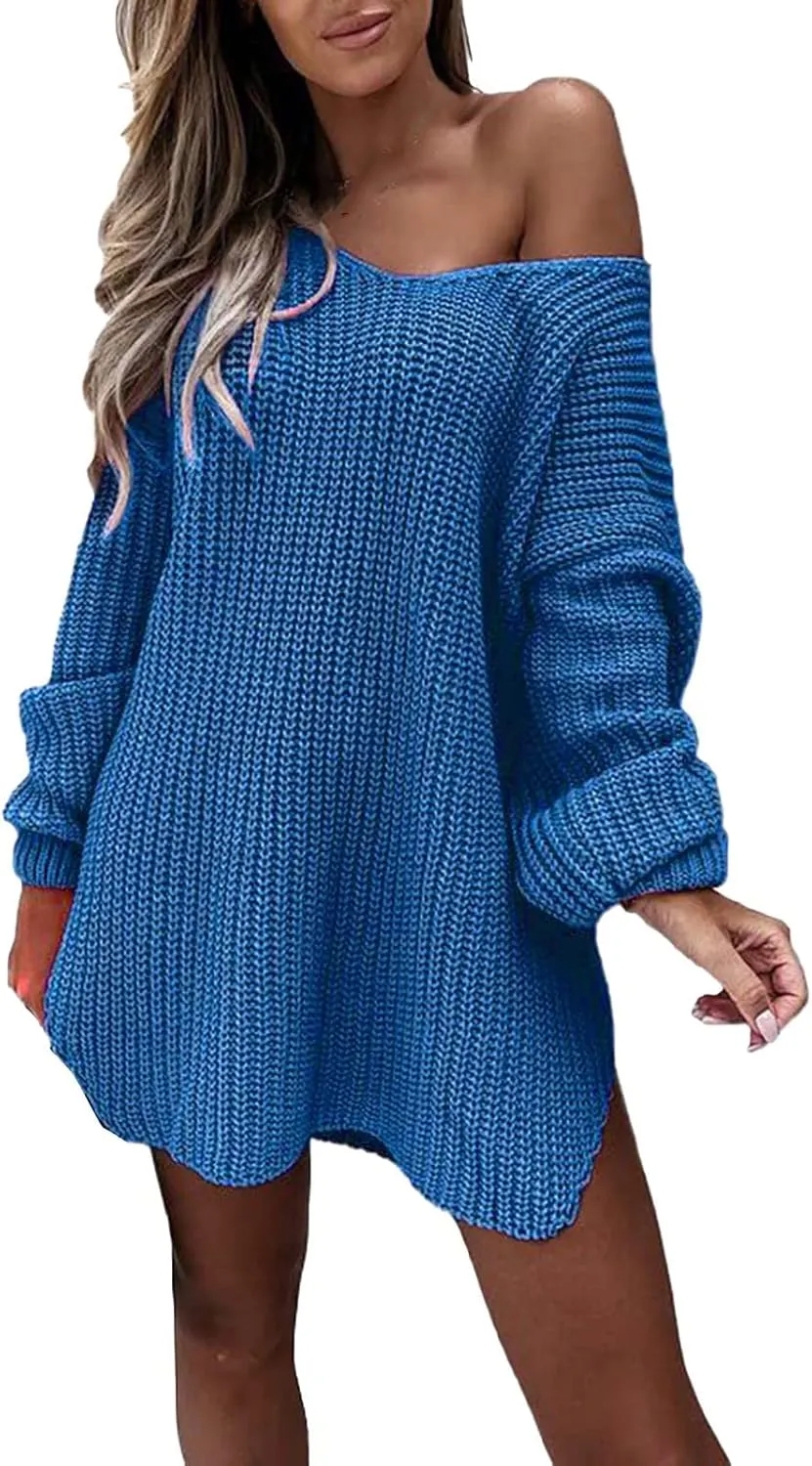 Sweaters for Women Cable Knit V Neck Solid Color Long Sleeve Casual Loose Fit Soft Pullover Tops