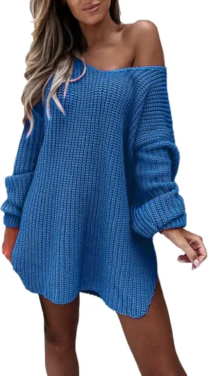 Sweaters for Women Cable Knit V Neck Solid Color Long Sleeve Casual Loose Fit Soft Pullover Tops