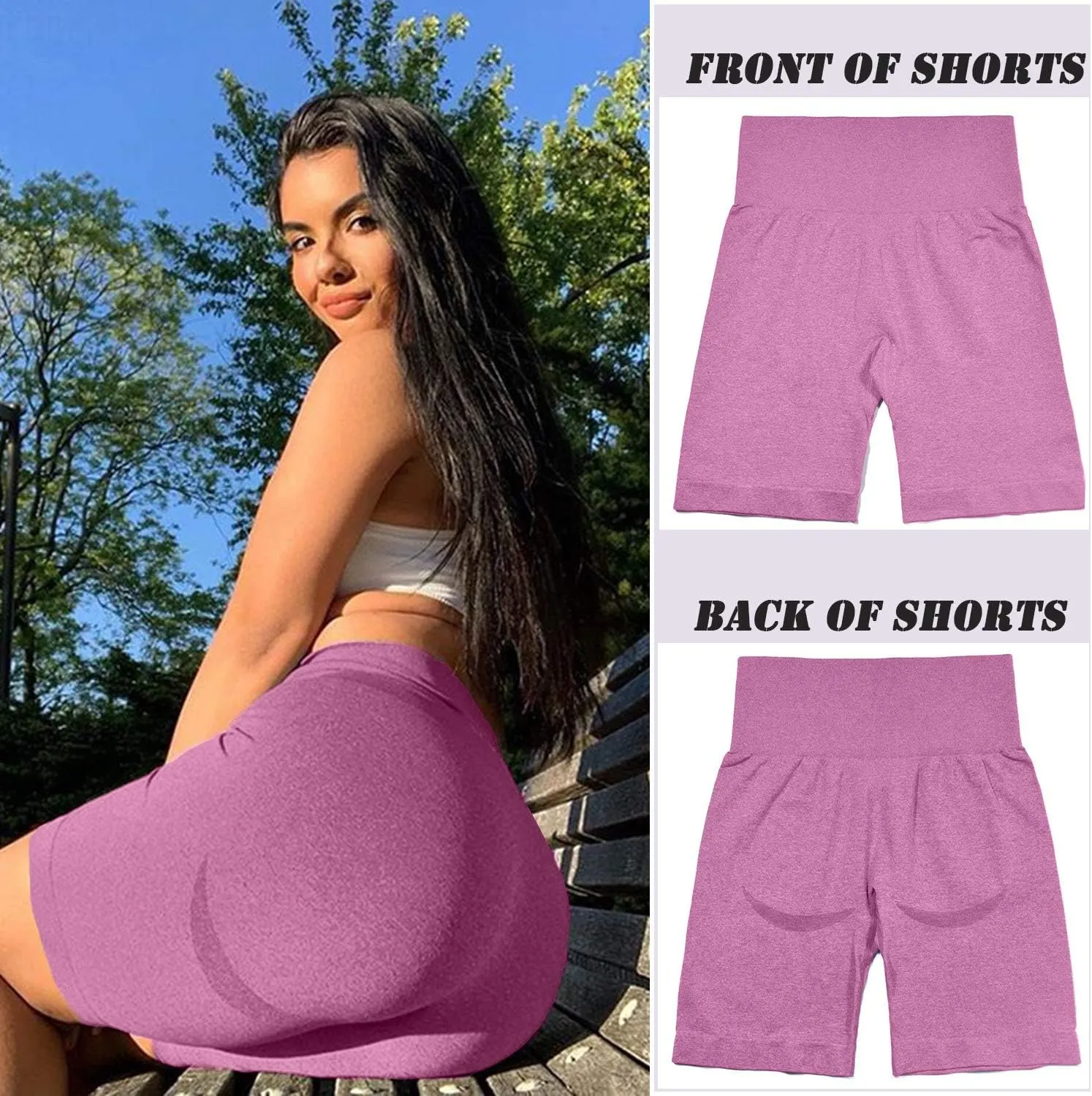SZKANI Butt Lifting Workout Shorts for Women Booty Seamless Scrunch Butt Gym Shorts High Waist Yoga Biker Shorts