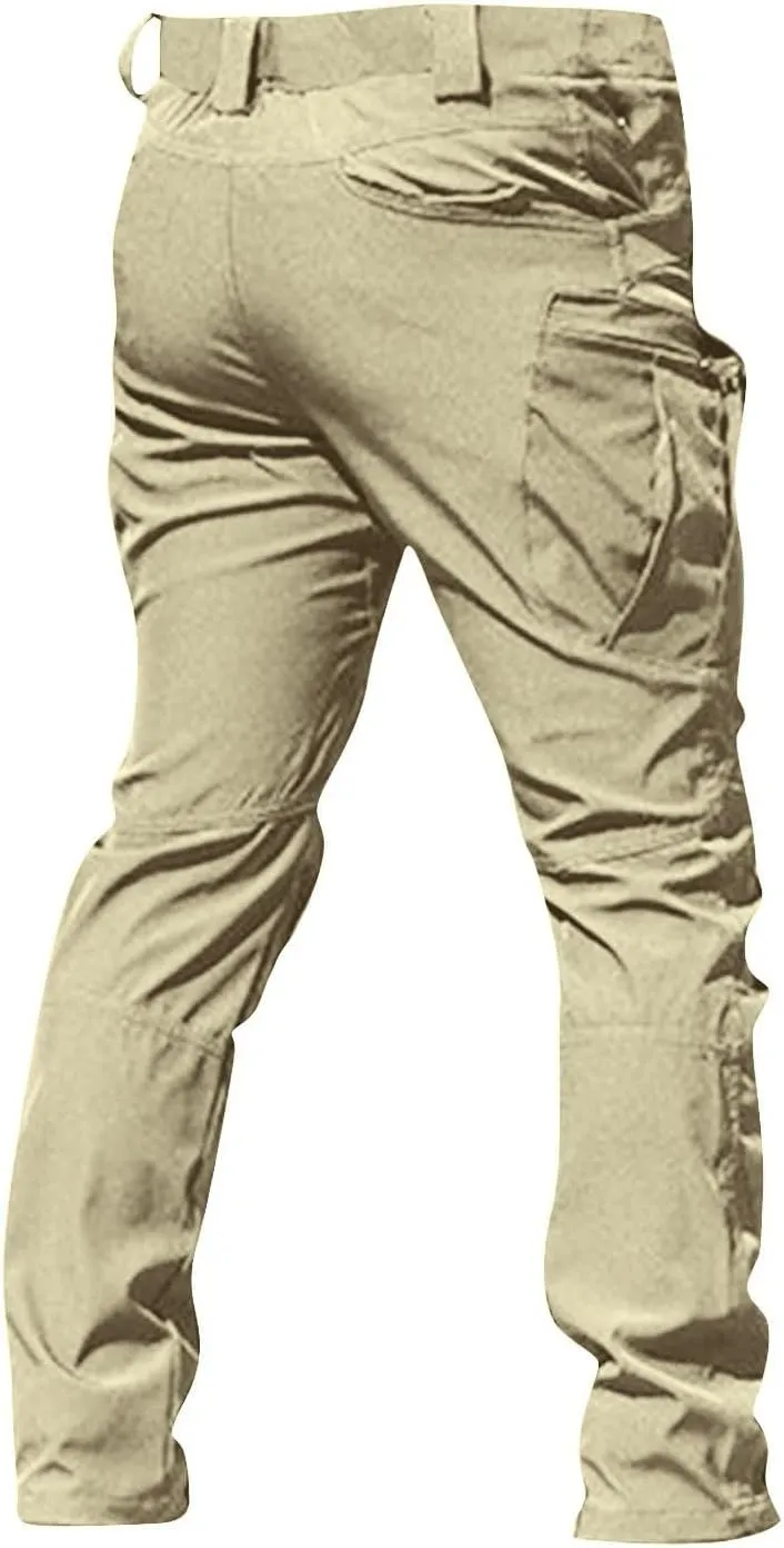 Tactical Pants for Men Relaxed fit Stretch Water Resistant Work Cargo Pants Multi-Pocket Flex Ripstop Hiking Trousers