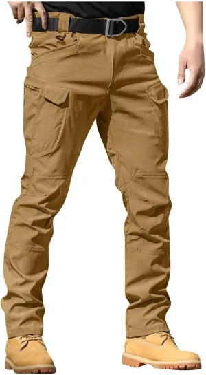 Tactical Pants for Men Relaxed fit Stretch Water Resistant Work Cargo Pants Multi-Pocket Flex Ripstop Hiking Trousers
