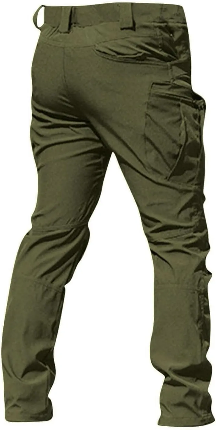 Tactical Pants for Men Relaxed fit Stretch Water Resistant Work Cargo Pants Multi-Pocket Flex Ripstop Hiking Trousers